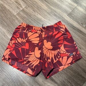 Patagonia Red and Orange Floral Swim Shorts